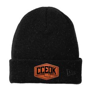 Leather Patch Beanie - Black/Graphite